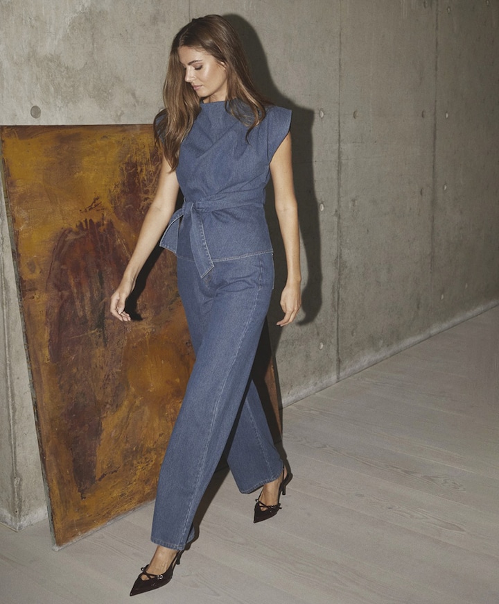 KimmyCC Belt LL dames broek blauw