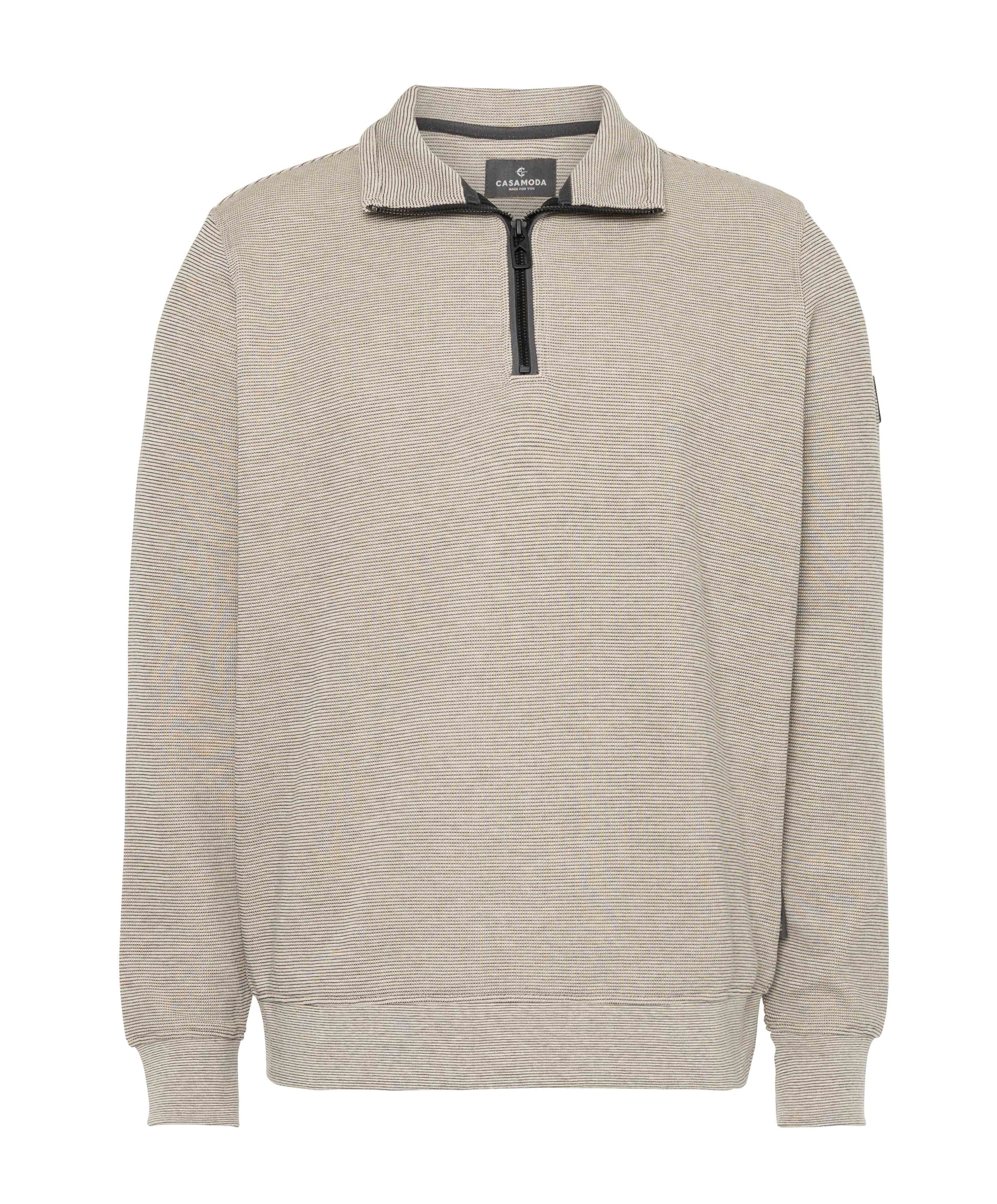 Heren trui met rits beige