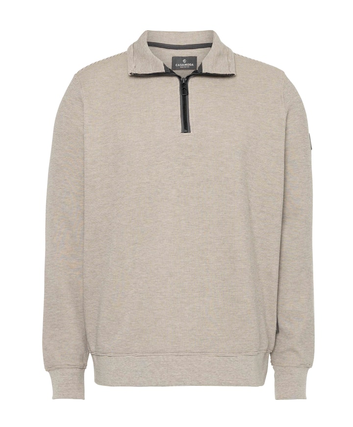 Heren trui met rits beige