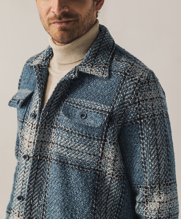 Heren overshirt blauw