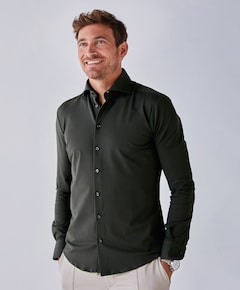 Heren overhemd lange mouw groen