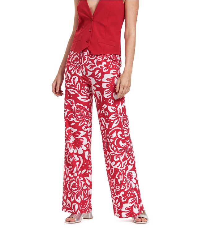 Lexie flower trousers rood
