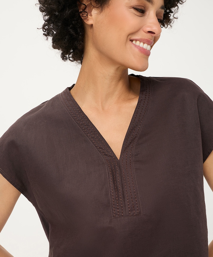 Dames T-shirt bruin