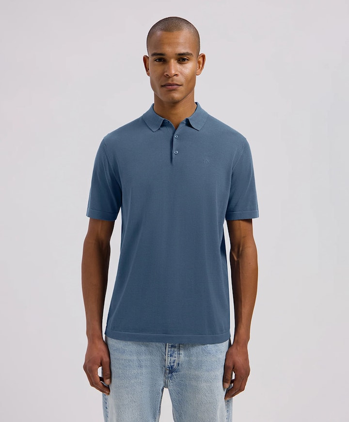 Heren polo blauw