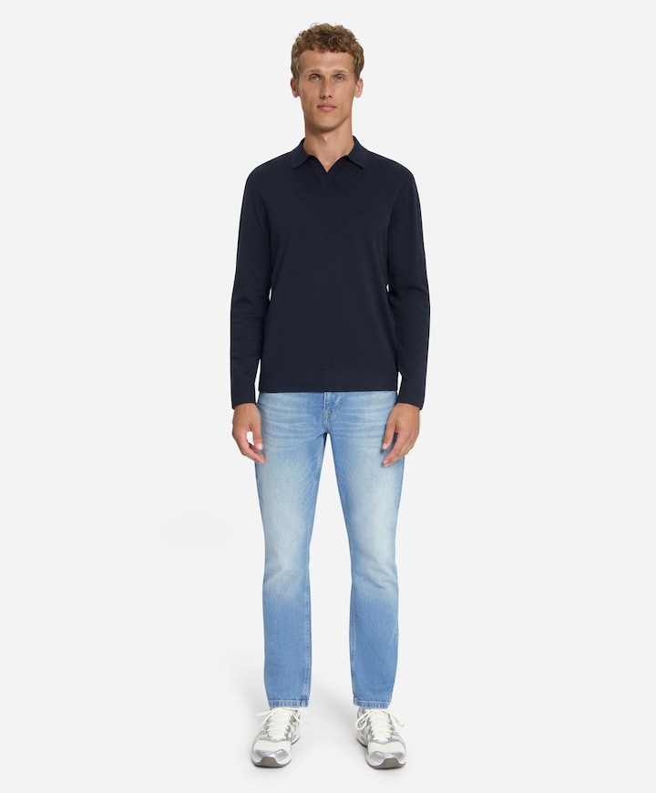 Heren polo blauw