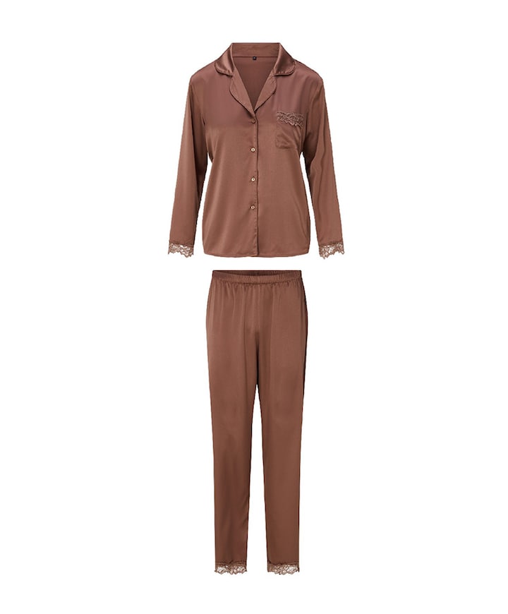 Dames pyjamaset bruin
