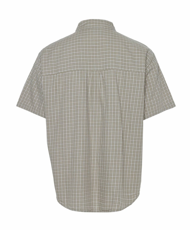 Heren overhemd korte mouw beige