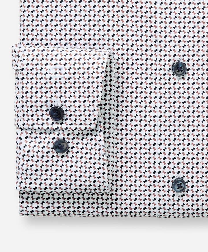 Heren overhemd lange mouw beige