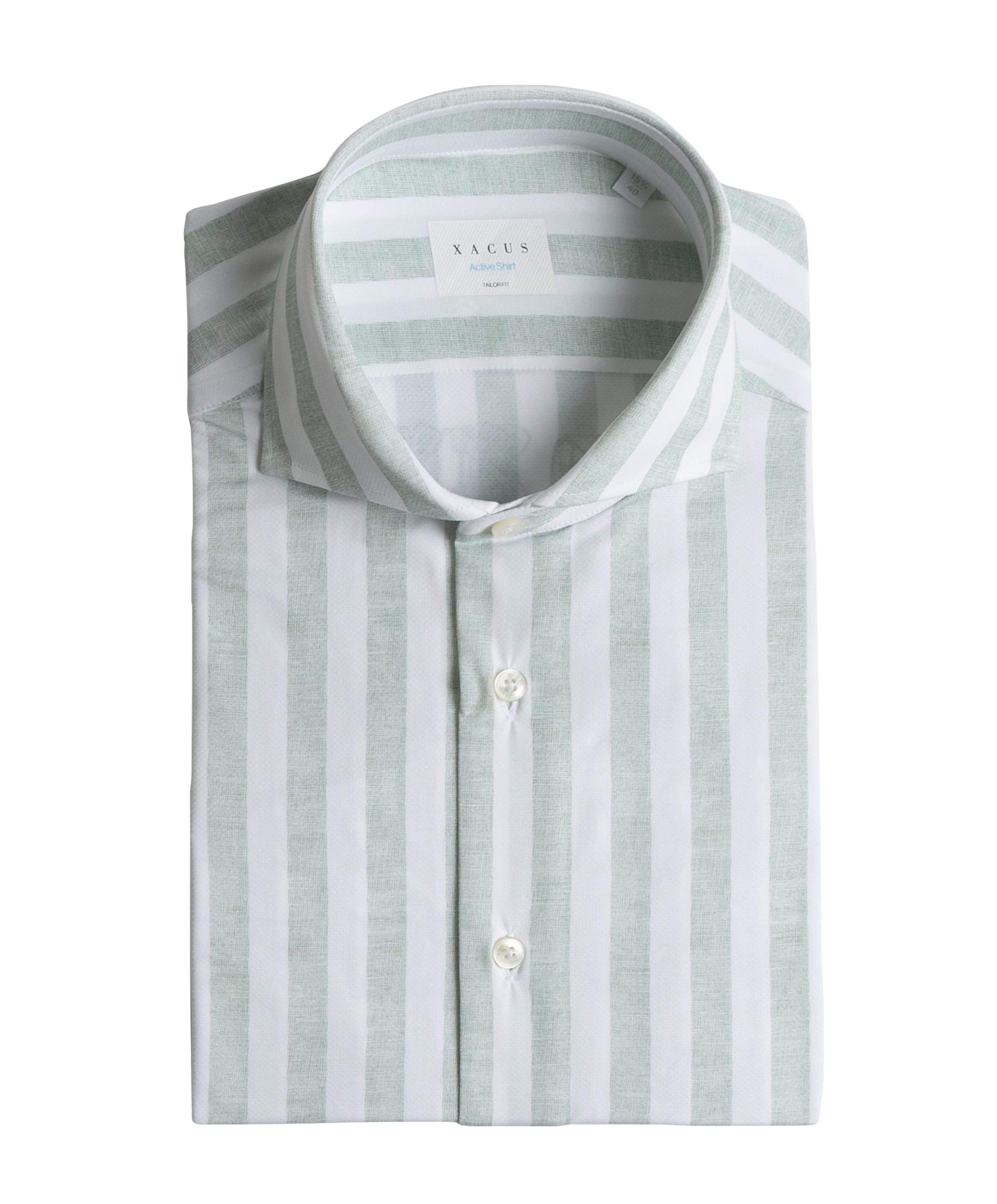 Heren overhemd lange mouw groen