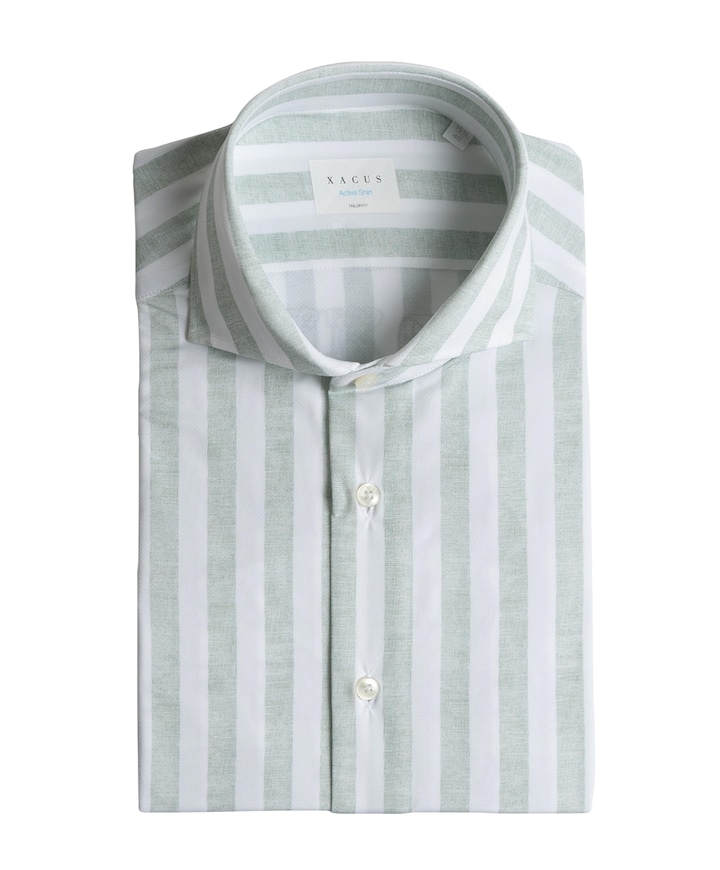 Heren overhemd lange mouw groen