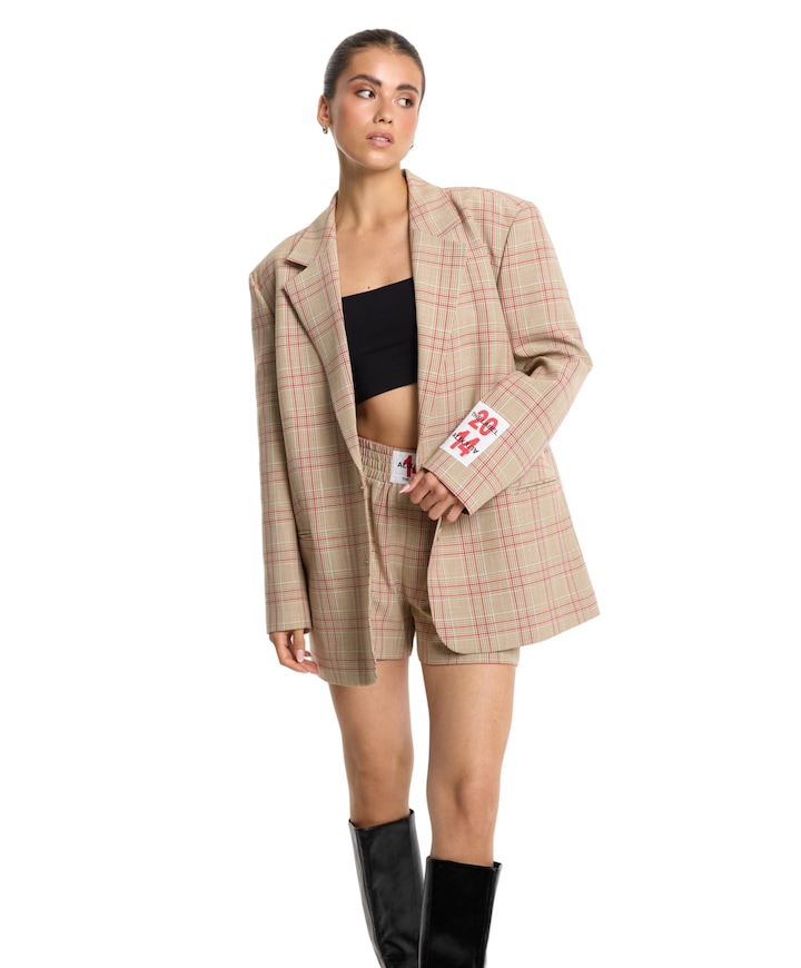 SPORTY CHECK dames korte broek beige