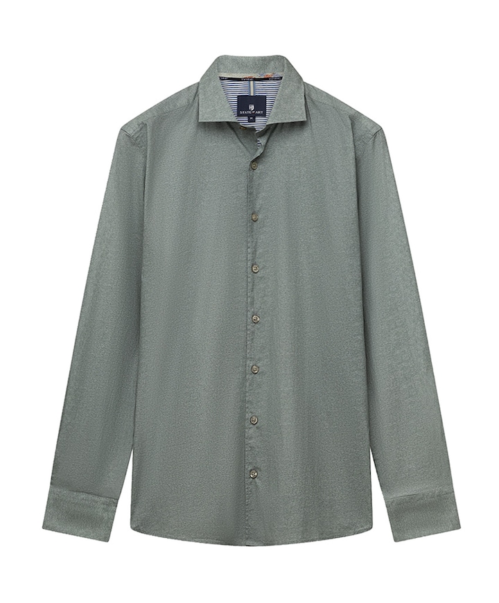 Heren overhemd lange mouw groen