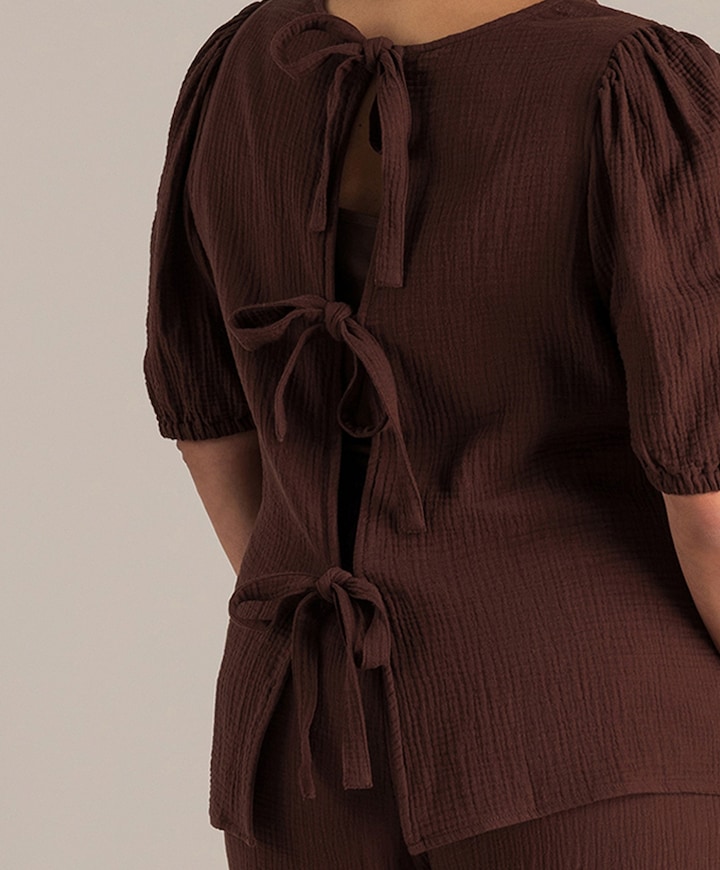 Dames blouse bruin