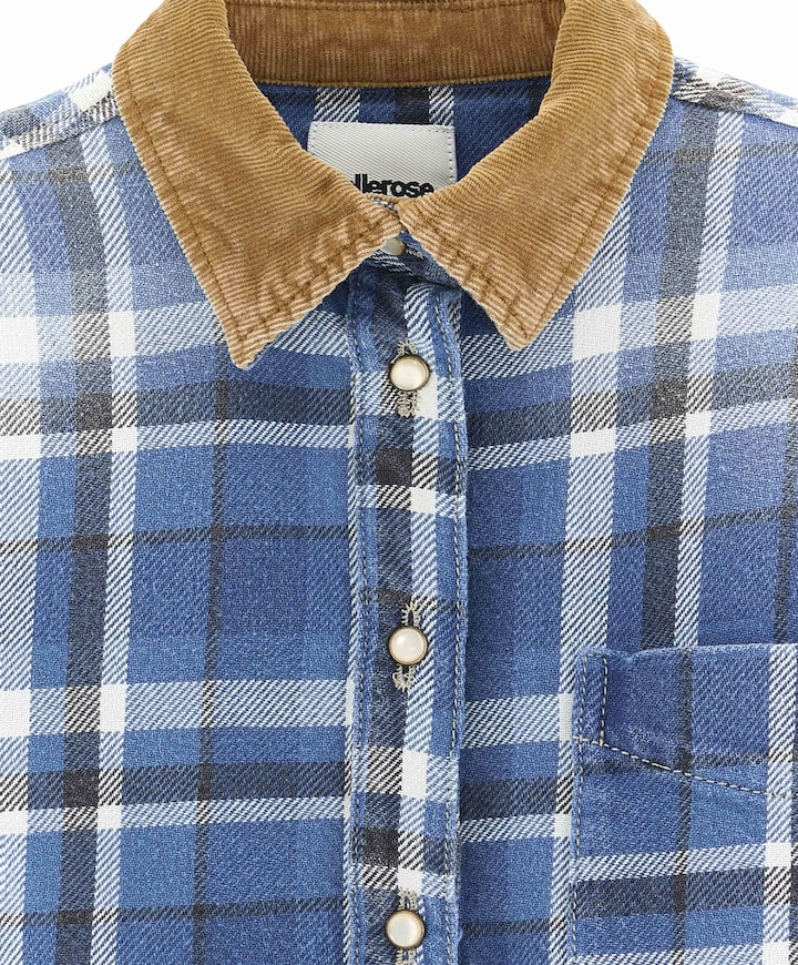 Meisjes blouse lange mouw blauw