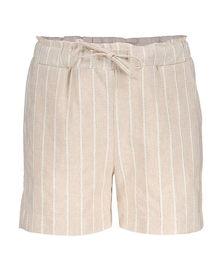 lurex stripe meisjes korte broek ecru