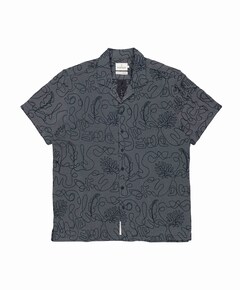 Heren overhemd korte mouw blauw