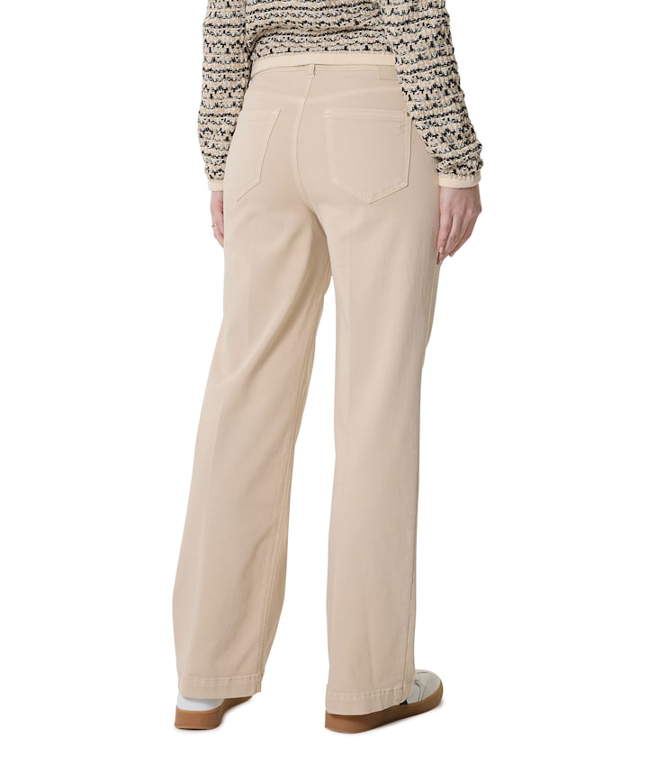 Wide leg Feminine broek beige
