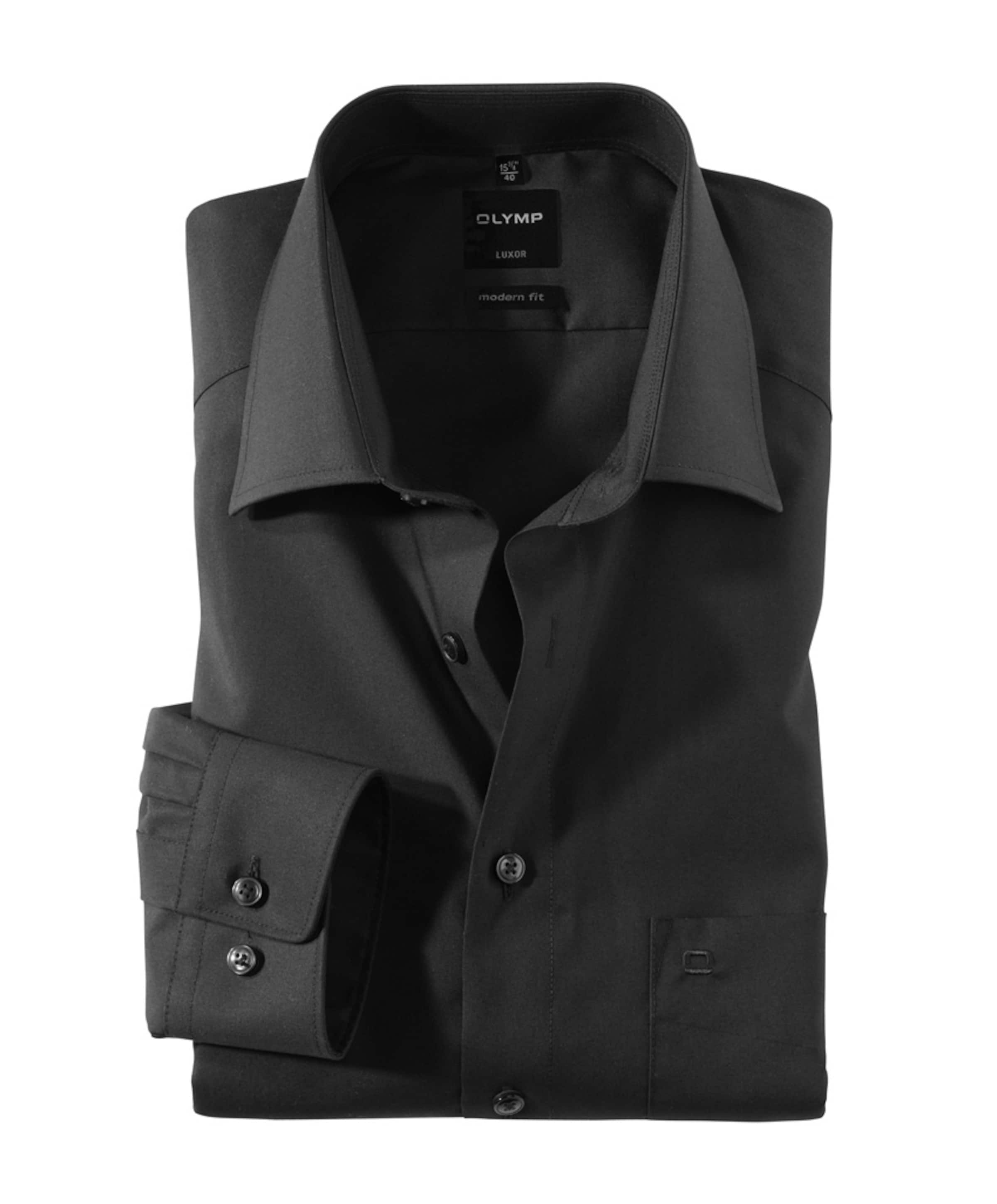 Heren overhemd lange mouw zwart