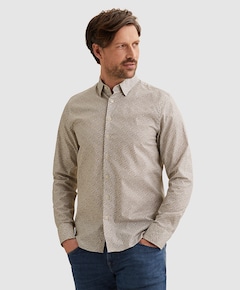 Heren overhemd lange mouw groen