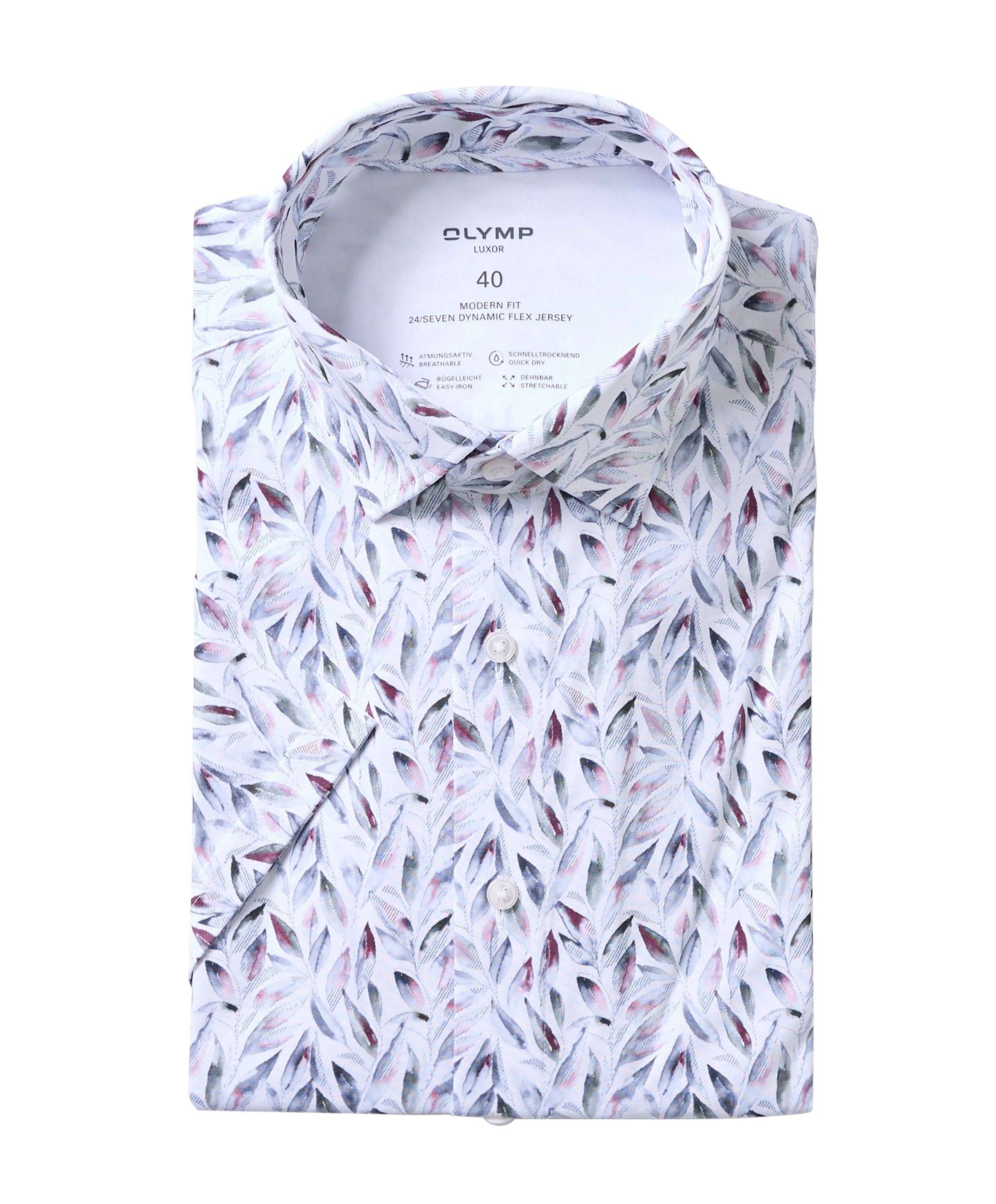 Heren overhemd korte mouw ecru