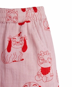 Minibabies woven meisjes korte broek roze