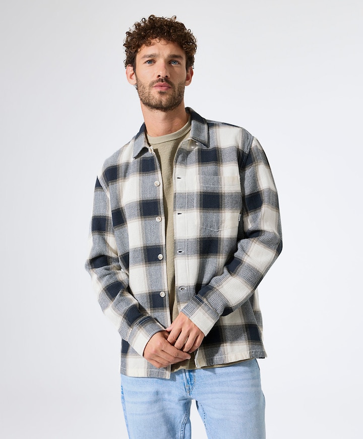 Heren overshirt blauw