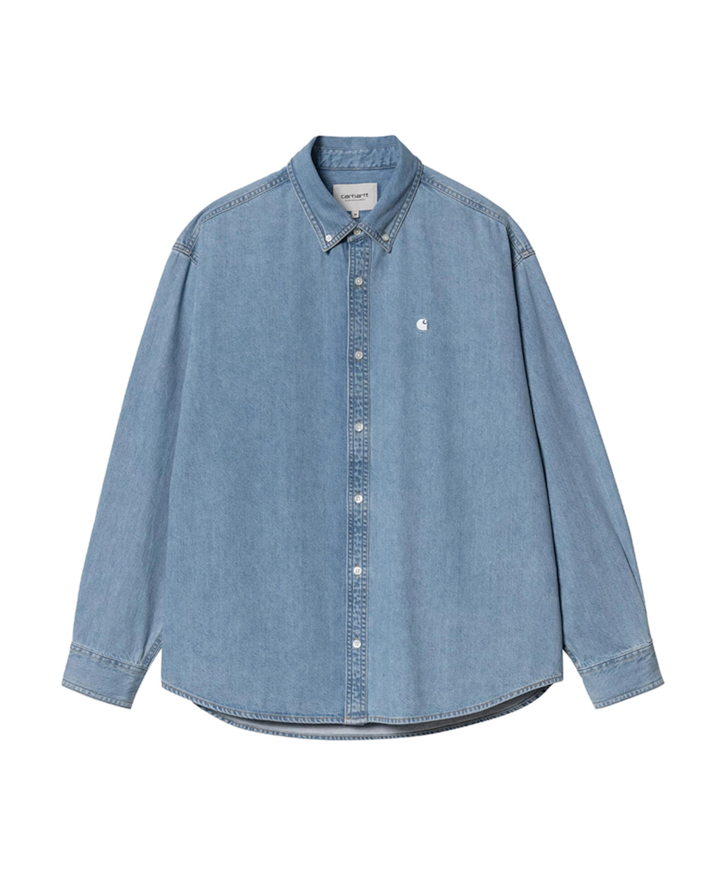 Heren overhemd lange mouw blauw