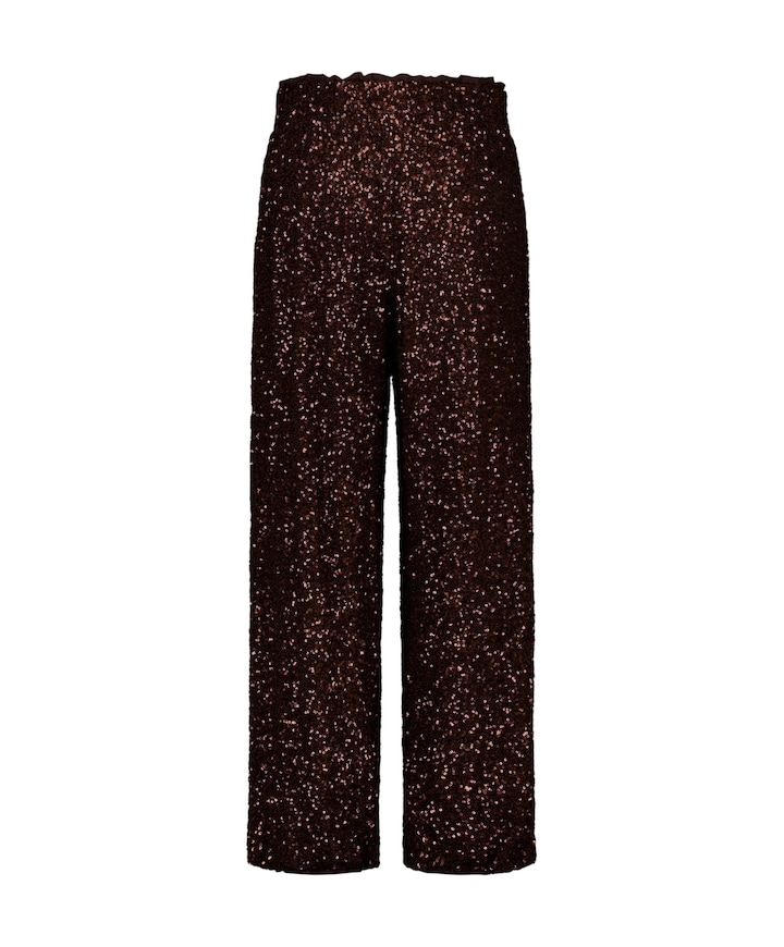 Darielle sequin balloon dames broek bruin