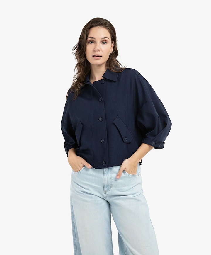 Dames blouse blauw