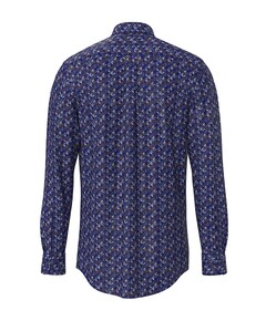 Heren overhemd lange mouw blauw