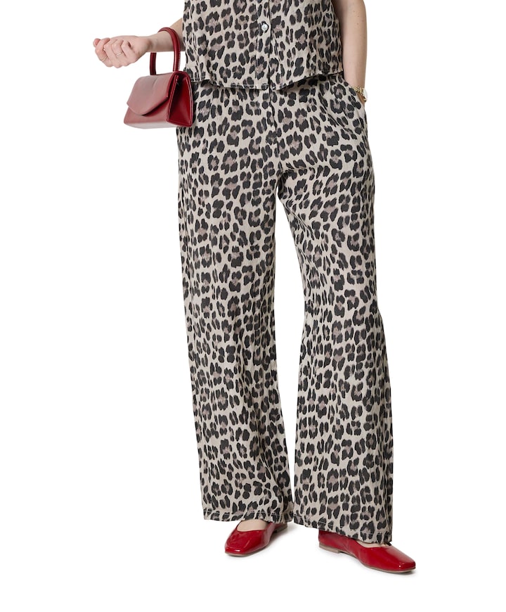 Liva Leopard broek beige