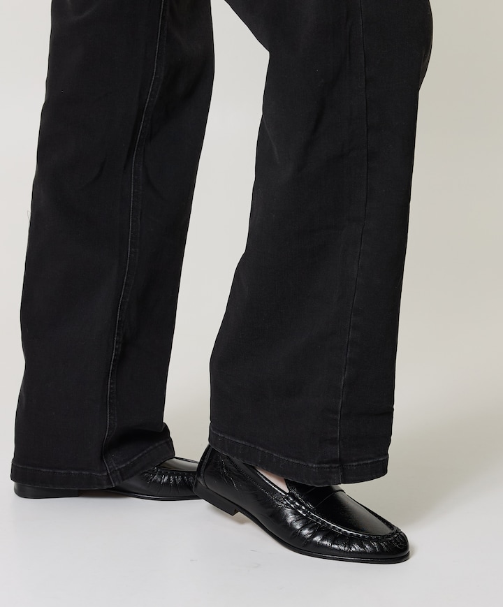 Penny Wrinkle dames loafers zwart