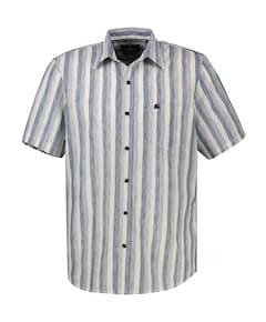 Heren overhemd korte mouw blauw