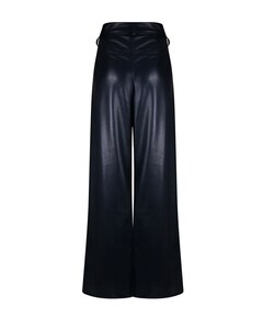 Vegan leather broek blauw