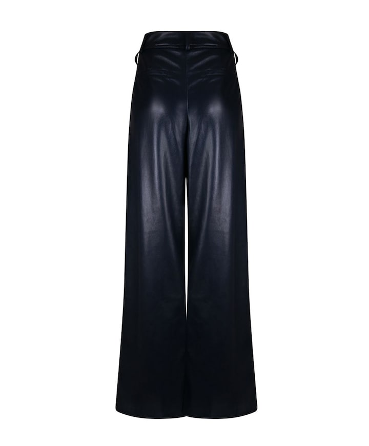 Vegan leather broek blauw