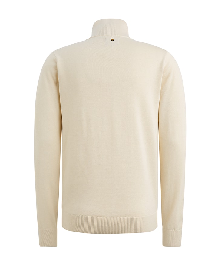 Heren trui met rits ecru