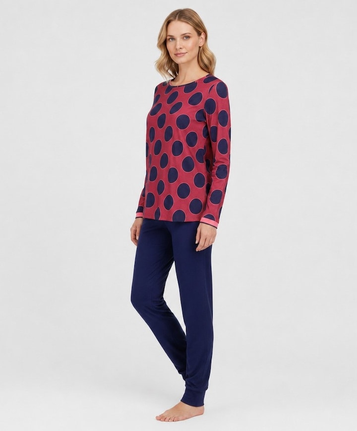 Dames pyjamaset bordeaux