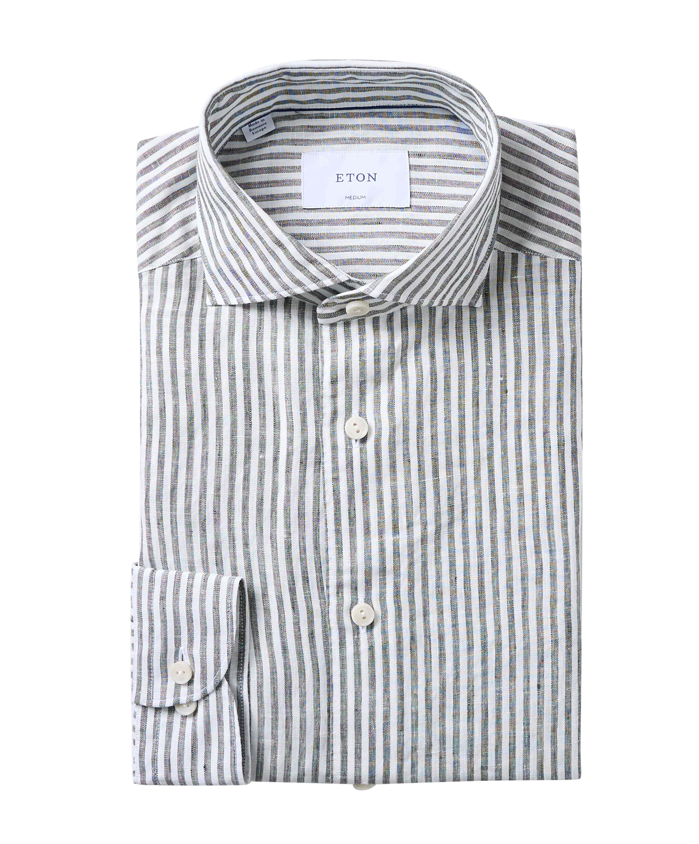 Heren overhemd lange mouw groen