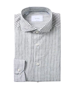 Heren overhemd lange mouw groen