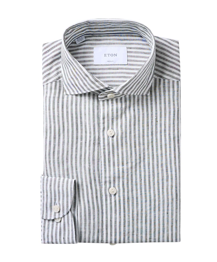 Heren overhemd lange mouw groen