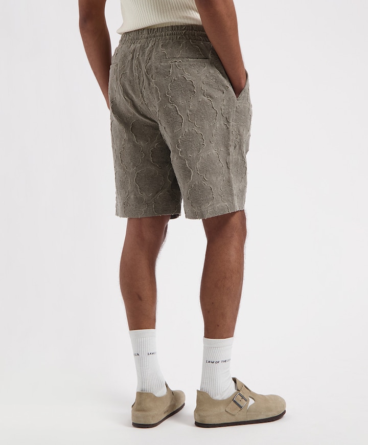 CROISIC GARMENT DYED JACQUARD SHORT heren korte broek bruin