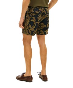 DOVER 6  PO LINEN FLORAL AOP 2/2 heren korte broek blauw