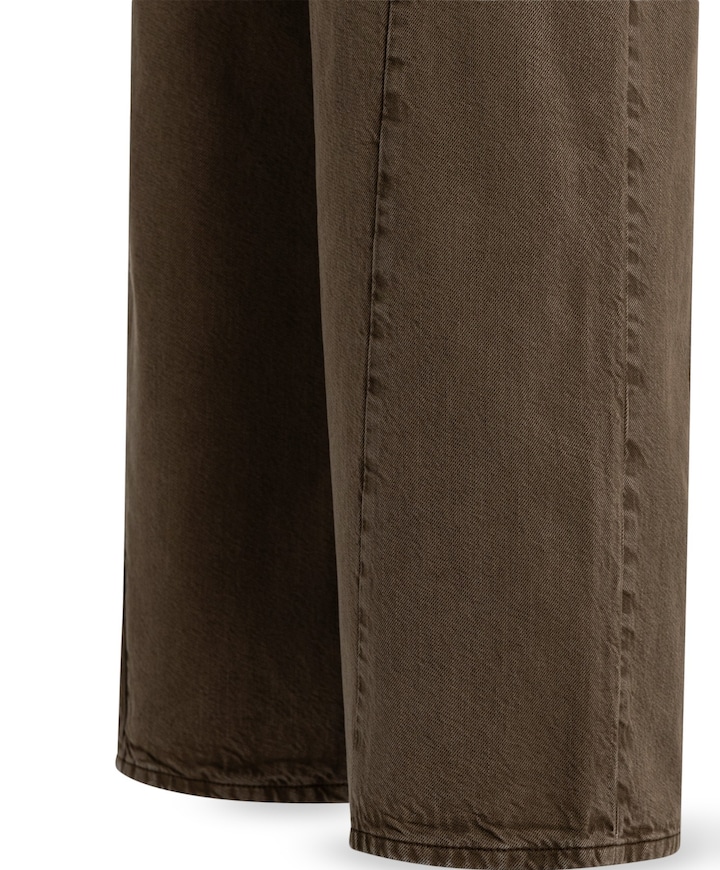 Jeans met hoge taille en wijde dames broek bruin