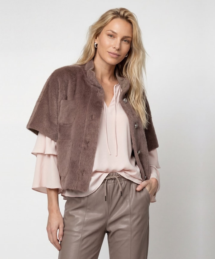 Dames cape beige