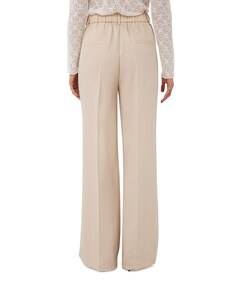 Fine crinkle dames broek beige