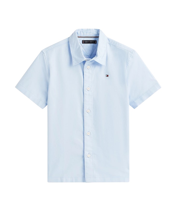 Jongens overhemd korte mouw blauw