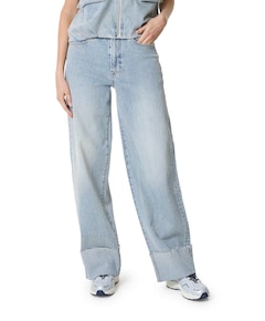 Loose fit with fold dames jeans blauw