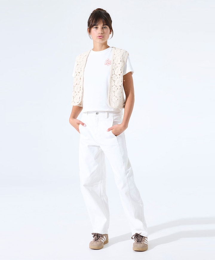 O262524 meisjes broek ecru