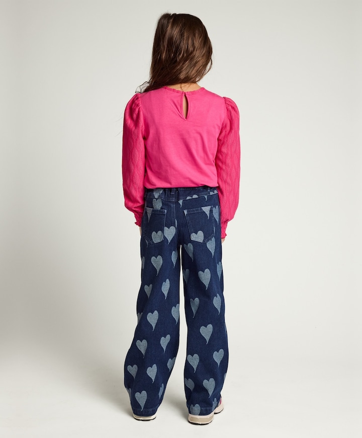 Little denim heart meisjes jeans blauw