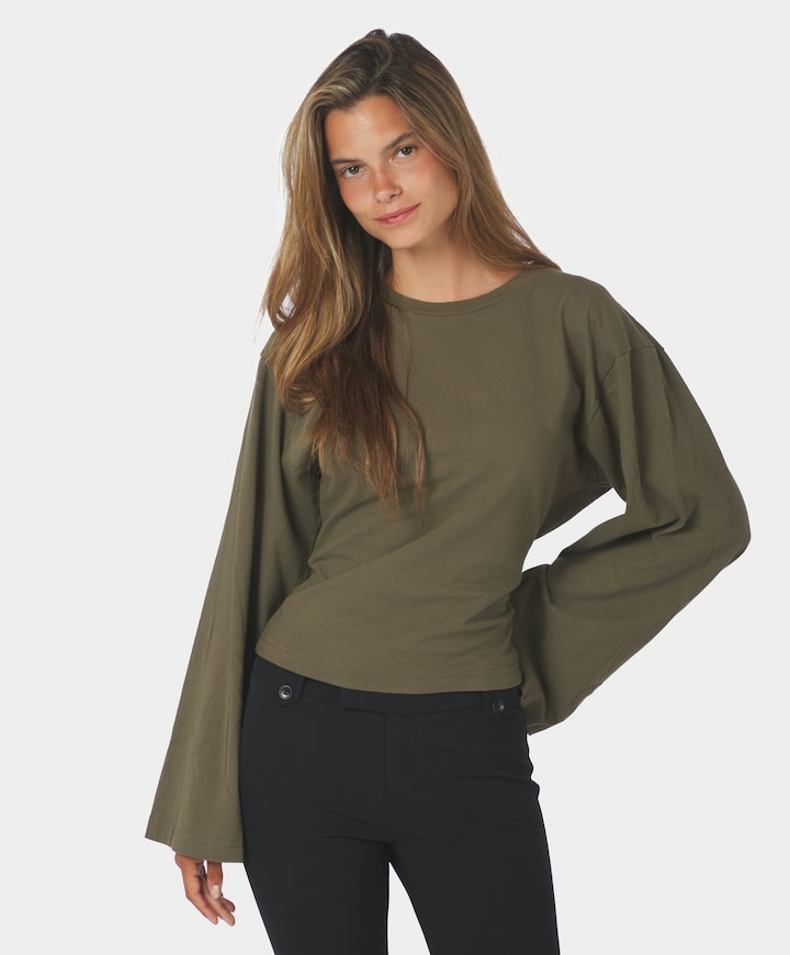 Dames longsleeve groen